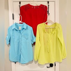 Chico’s Women’s Blouse Bundle Size 0 (Small) – 3 Tops
